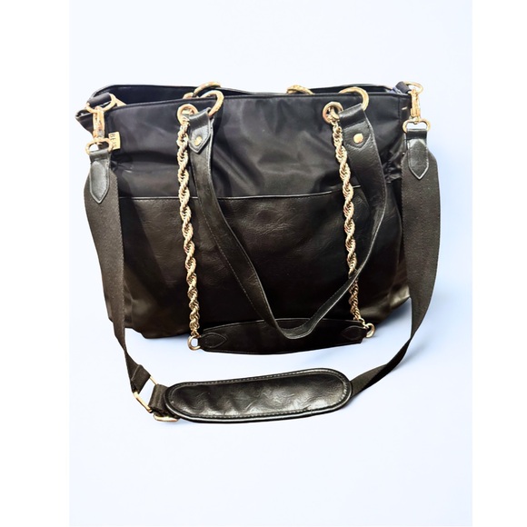 BEIS Black Diaper Bag Tote with Chain Straps & Multi Straps — Travel Baby Bag - Picture 4 of 5